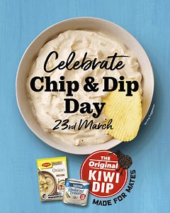 Celebrate Chip & Dip Day this March 23rd! What more excuse do you need to enjoy some Original Kiwi Dip? 😋 It’s made for mates! | Original Kiwi Dip