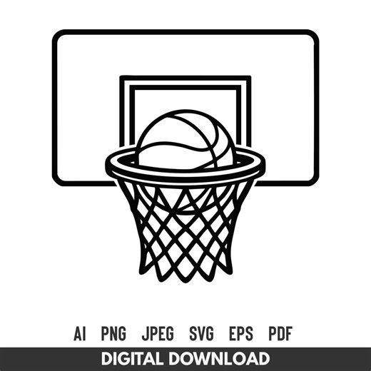 Basketball Hoop SVG for Cricut & Silhouette | Sports Cut File - Etsy