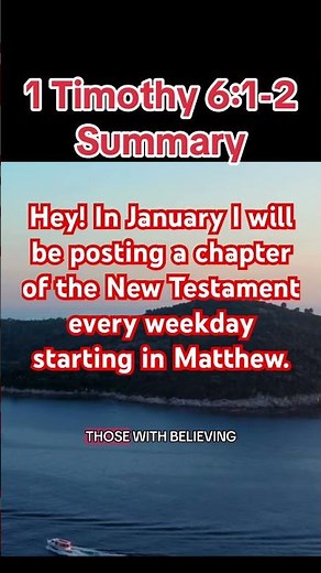 1 Timothy 6:1-2 Summary #biblestudy #biblesummary #dailydevotional #1Timothy