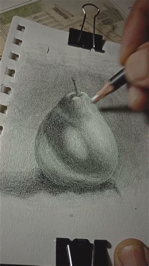 ASMR. Eraser pencil on paper | Drawing a pear 🍐#shorts