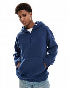 Levi's sherpa hoodie in blue | ASOS