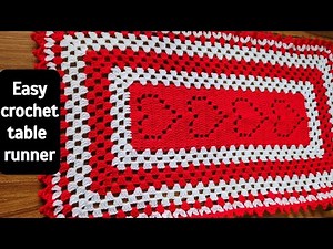 crochet table runner / valentine crochet/ table centerpiece crochet tutorial/ thalposh / tablemat /