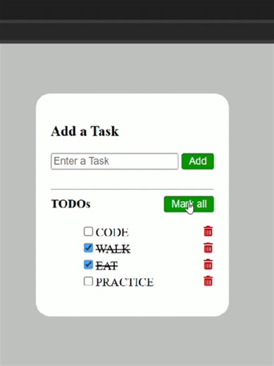 TODO by React ⚛️ A practice questions of React's 3rd x revision. Available:❗ APNA College delta batch MERN Stack web development course available. #webdevelopment #universityofswat #programmers