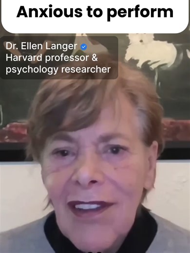 Many people believe that anxiety is what makes them perform well. They feel anxious, they study hard, and they succeed — so they assume anxiety is the reason. In this short clip, Ellen Langer explains why this belief is misleading. Just like snapping your fingers to “keep elephants away,” we often mistake coincidence for cause. You don’t perform well because you’re anxious. You perform well because you engage, focus, and care. A powerful reframe on anxiety, effort, and performance. About Dr. Ell