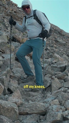 Hiking poles aren’t just for the climb, downhill is where they save your knees the most #hikingtips