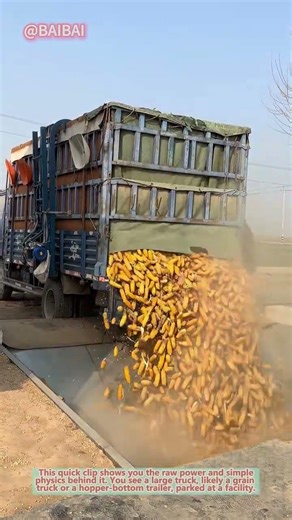 How a Grain Truck Unloads in Seconds! 🌽