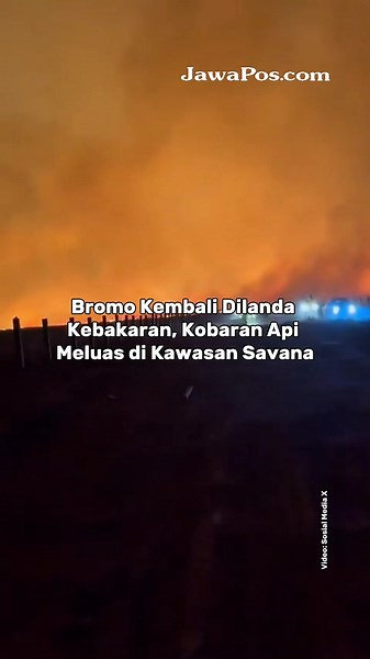 Kebakaran kembali melanda kawasan Gunung Bromo pada Sabtu (8/8) malam. Kobaran api terlihat semakin besar dan meluas di area savana atau Bukit Teletubbies. Sebelumnya, kawasan tersebut sempat ditutup untuk mendukung proses pemadaman sekaligus mencegah api menyebar lebih luas. Namun, pada Sabtu malam, kobaran api kembali terlihat dari kejauhan. Kondisi ini menjadi perhatian karena kawasan Bromo masih dalam upaya penanganan kebakaran. Petugas dan relawan terus berupaya mengendalikan api agar tidak