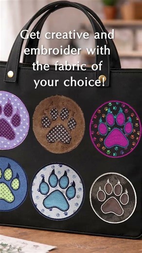 New embroidery file for an embroidery appliqué "paw prints" #embroiderydesign #embroiderypatterns