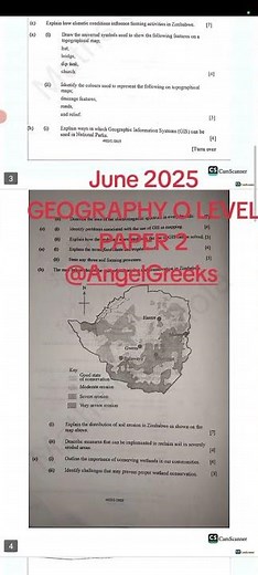 ZIMSEC OLEVEL Geography O level June 2025 paper 2🎉🥉