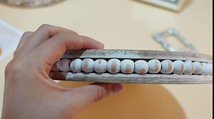 Wesiti 2 Pcs Wooden Round Decorative Tray 12 Inch 10 Inch Coffee Table Centerpiece Serving Tray Wood Beaded Tray Whitewashed Table Centerpiece for Kitchen Farmhouse Living Room Decor