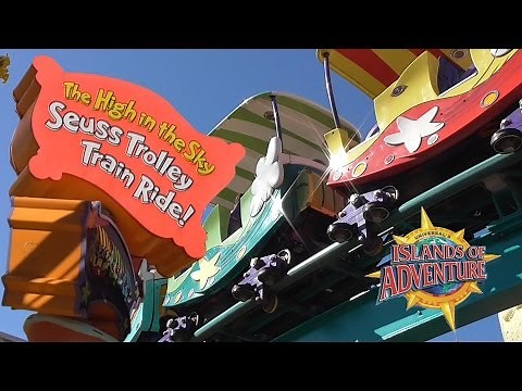 The High in the Sky Seuss Trolley Train Ride at Islands of Adventure - On-Ride Video