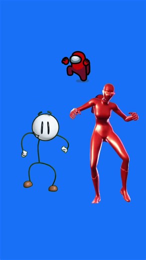 Among us and Henry Stickman (￼ fortnite) dancing anime ￼#funny #gaming