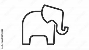 Black icon animation of political party insignia, HD video with transparent background, seamless loop 4K video of political party symbol.