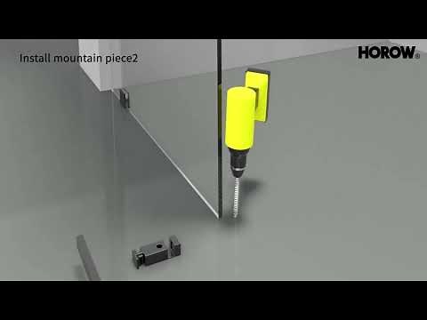 Installing the HOROW TE6076 Series Frameless Shower Door | Step-by-Step Animated Guide