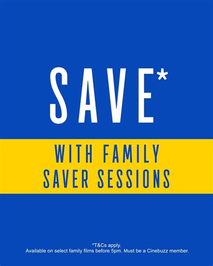 Ready for some family fun? Head to Event Cinemas and SAVE with our Family Saver Sessions! 🍿 If you're a Cinebuzz member, enjoy our special FAMILY SAVER* pricing on select family films before 5pm. Book your tickets now: https://bit.ly/FamilySaveratEventCinemas *T&Cs apply. See website for details. | Event Cinemas