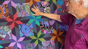 In this video, Kaffe Fassett Studio presents Starry Night and Shaded Squares quilts. Both quilts are part of his new book, Quilts in an English Village. Featured on the cover, Starry Night is constructed with gorgeous 10" blocks that beautifully display Kaffe Fassett Collective prints. The blocks are framed by Shot Cottons in the shape of stars! Shaded Squares was inspired by a patchwork quilt Kaffe spotted in the latest production of Little Women. ✨Quilts in an English Village will be in stores