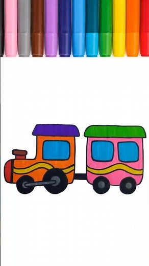 Anyone can Draw this Train 🚂🚋🚃🚋🚃🚋🚃