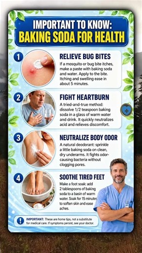 Important to Know: Baking Soda for Health #health #doctortips #bakingsoda #homeremedies