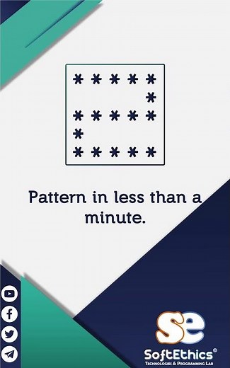 Pattern TWO | Code-Print ONE pattern in less than a minute #shorts #patternshorts #patternprograms