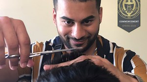 12K views · 452 reactions | He started giving haircuts in his residence hall during his first year at Georgia Tech. He perfected his techniques using YouTube videos. With the help of his professors, this new Georgia Tech graduate developed his own mobile haircutting operation and earned enough to help pay for a new car. | Georgia Tech | Facebook