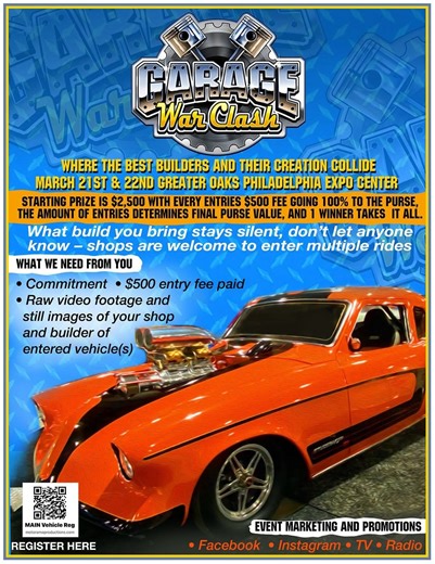 Motorama Productions | Mid Atlantic Indoor Nationals / Garage War Clash March 21st & 22nd 2026 Greater Philadelphia Expo Center 100 Station Ave Oaks, Pa 19456... | Instagram