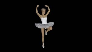 3d model ballerina dancing ,loop,animation,transparent background