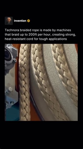 Invention | Technora braided rope is produced using advanced machinery capable of braiding up to 200 feet of rope per hour. This process involves... | Instagram
