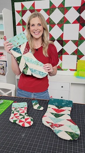 Deck the halls with Patchwork Stockings, fa-la-la-la-la… Get ready for the holiday season ahead with the next project from Misty! Watch At Home with Misty on Monday to see how the Patchwork Stockings stitch together. | Quilting Deals - Missouri Star Quilt Co