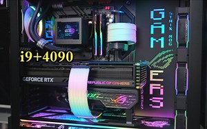 ROG全家桶安装过程 i9 ROG4090 ROG主板 ROG电源 ROG水冷 ROG创世神机箱.一体水冷电脑主机