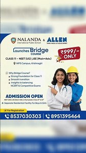Krishnagiri Students: NEET/JEE Bridge Course Launch! 🚀 | Only ₹999 at NIPS!