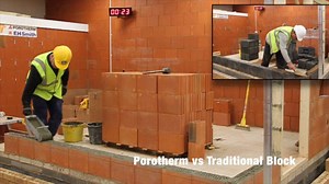 A comparison between laying Porotherm and traditional blockwork