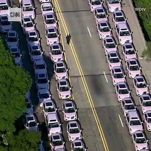 Outside Aretha Franklin’s funeral, pink Cadillacs fill the streets https://cnn.it/2ot2ObK | CNN International