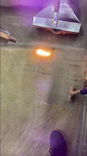 How to remove rug glue from concrete floor after pulling up the carpet - USE a 2000watt Laser!