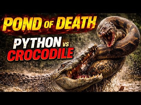 “Pond of Death: Python vs Crocodile | Nature’s Most Brutal Fight”