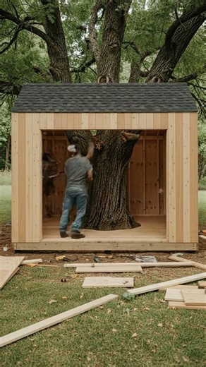 Building a Cozy Treehouse Cabin Around a Living Tree 🌿 | Ultimate Nature Hideaway