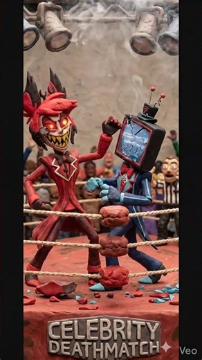 Alastor vs Vox en Celebrity Deathmatch Reboot IA #hazbinhotel #helluvaboss