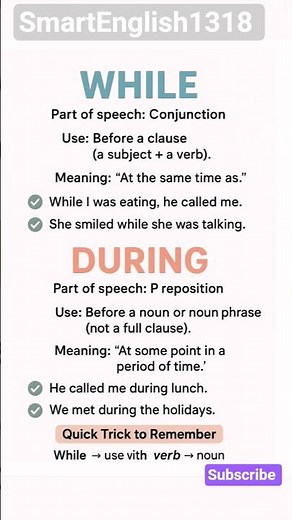 While And During Difference #englishtips #learnenglish