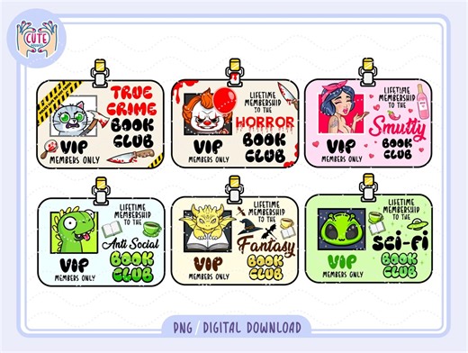 Library Card Bundle PNG, Book Club VIP Member PNG, Book Lovers Clipart, Cute Trendy Aesthetic Popular Bookish Kindle Design Png - Etsy Australia