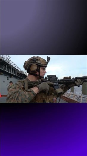 US Marines Ship Deck Fire Drill using "M4 Carbine"