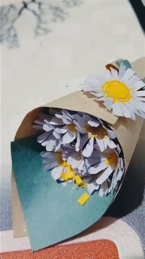 Diy daisey flower bouquet 💐diy paper bouquet 💐#youtubeshorts