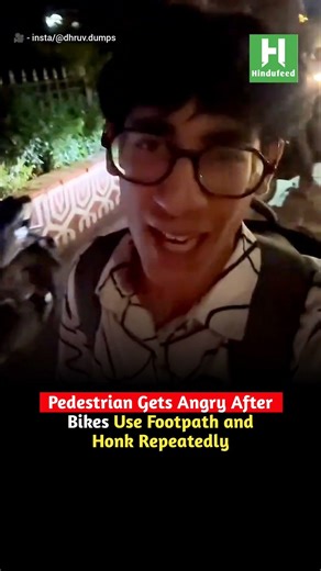 Pedestrian Gets Angry After Bikes Use Footpath and Honk Repeatedly