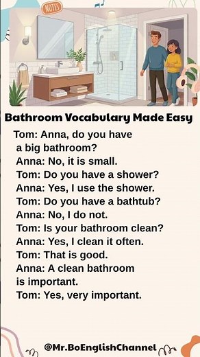 Bathroom Vocabulary Made Easy #learnenglish #englishconversation
