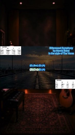 Bittersweet Symphony play along with scrolling guitar chords and lyrics