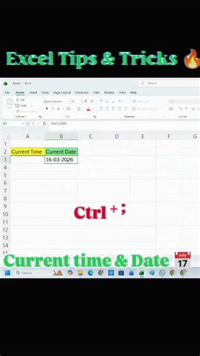 📆Current Date & Time Excel trick 🔥😎#excel #exceltips #exceltricks #excelshortcut