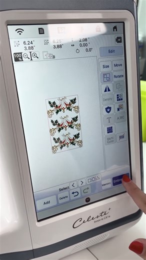 Holiday joy is just a stitch away with the Celeste CX1e embroidery machine! 🕊️ Discover the unique feature of Matrix Copy, 523 embroidery designs, and wireless connectivity to Artspira to inspire your projects and gift ideas this holiday season. Looking for the perfect gift? Check out our Holiday Gift Guide: https://bit.ly/3LZGKDo | Brother Sews