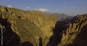 The Stunning and Majestic Illimani Mountain, The Highest Snowy Peak of the Coordillera Real seen from the La Paz City / Bolivia