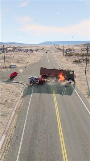 Realistic Highway Car Crashes #449 #shorts #beamngdrive