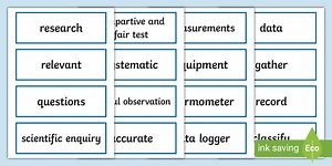 LKS2 Working Scientifically Scientific Vocabulary Cards