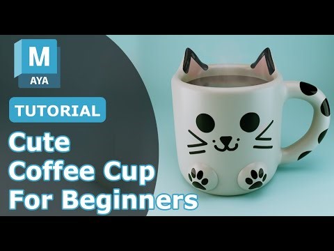 Purr-fectly Crafted Cat-Themed Coffee Mug in Maya & Substance Painter 🐱☕
