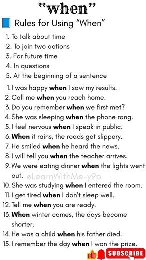 When Sentences in English | English Speaking Practice Sentences #when #shorts #shortsfeed